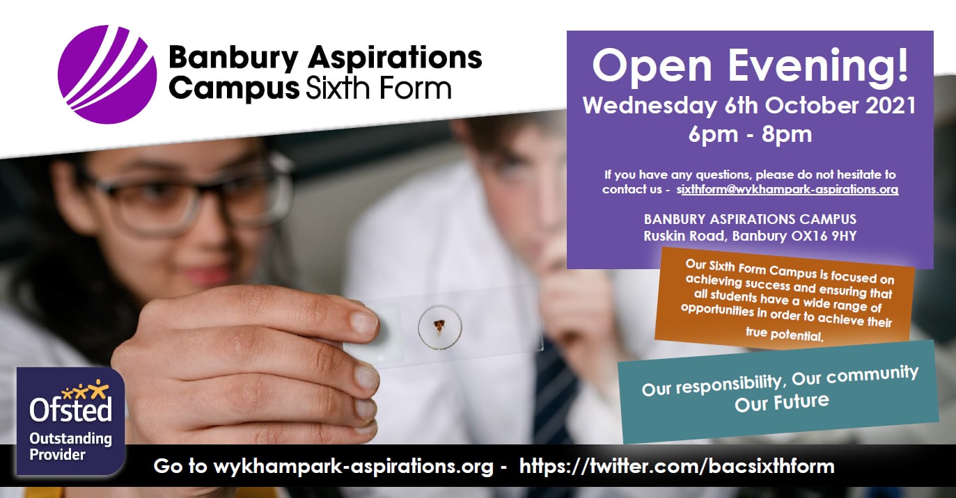 BAC Sixth Form Open Evening poster