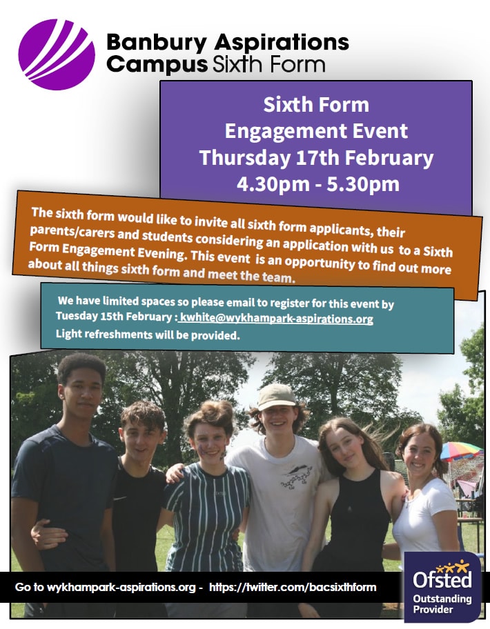 BAC Sixth Form Engagement Event poster